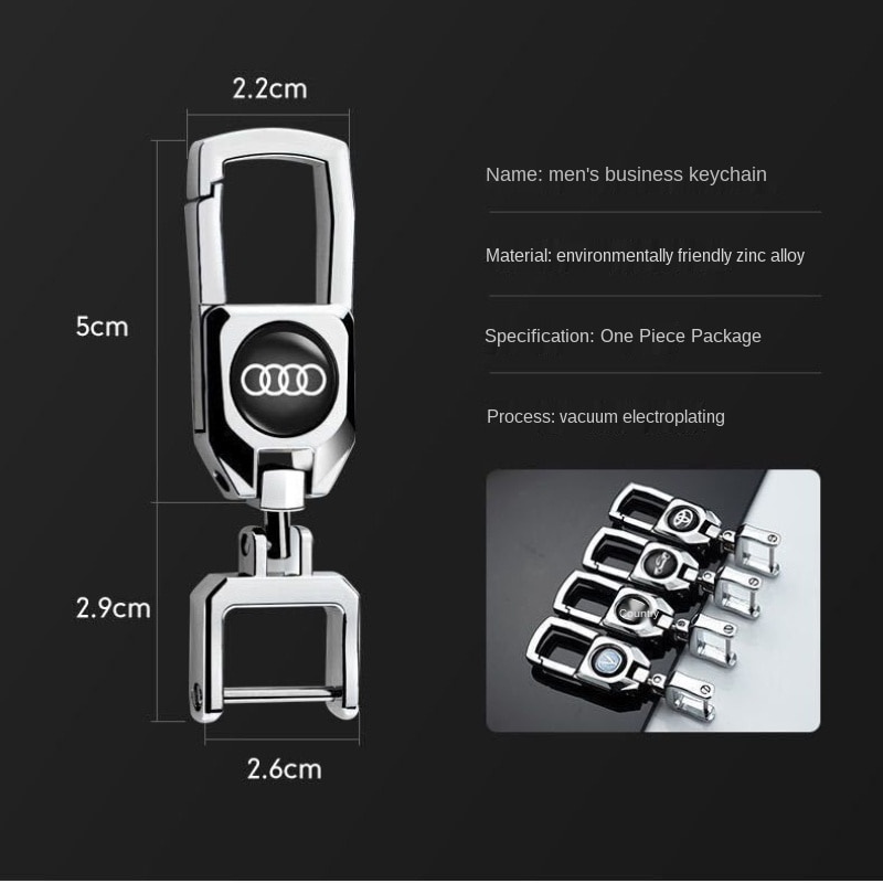 Móc Khóa Xe Hơi Bằng Hợp Kim Nhôm Xoay 360 Độ Chống Thất Lạc°/ Honda Toyota Mazda