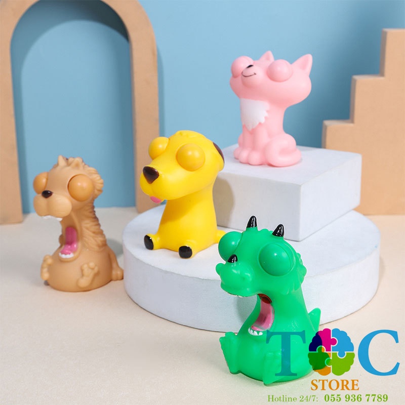 Đồ chơi xả stress SIÊU HÓT -  6 Chú cún buồn ngủ mắt lồi dễ thương tinh nghịch.