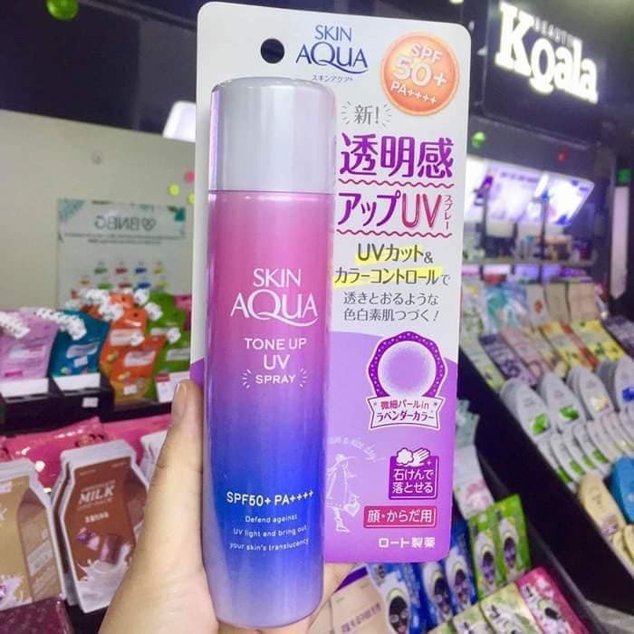 Xịt Chống Nắng Nâng Tông Da Skin Aqua Tone Up UV Spf 50+PA++++ - 70g Hàng Nhật nội địa