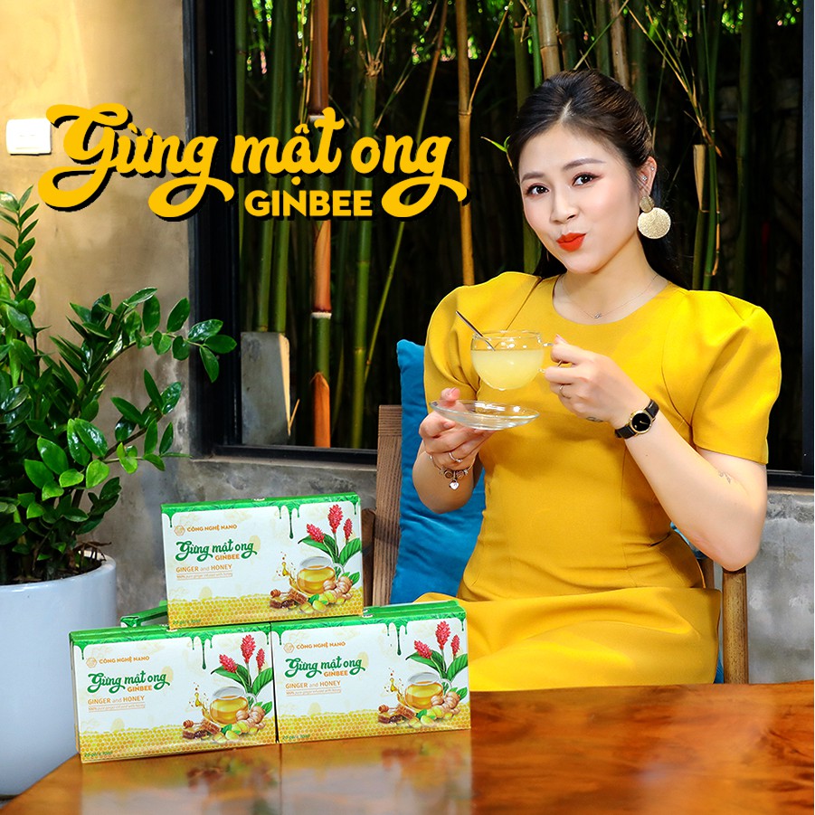 Mật ong lên men chanh gừng Ginbee nano, thanh ngọt bổ dưỡng, gói nhỏ tiện dụng