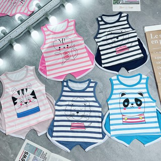 Bộ ba lỗ kẻ ngang hình ngộ nghĩnh cho bé 8-18kg QATE 592