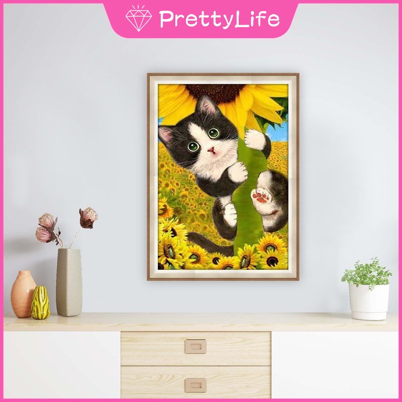 Bộ Tranh Đính Đá 5D Tự Làm 30x40cm Hình Hoa Hướng Dương Trang Trí Nhà Cửa