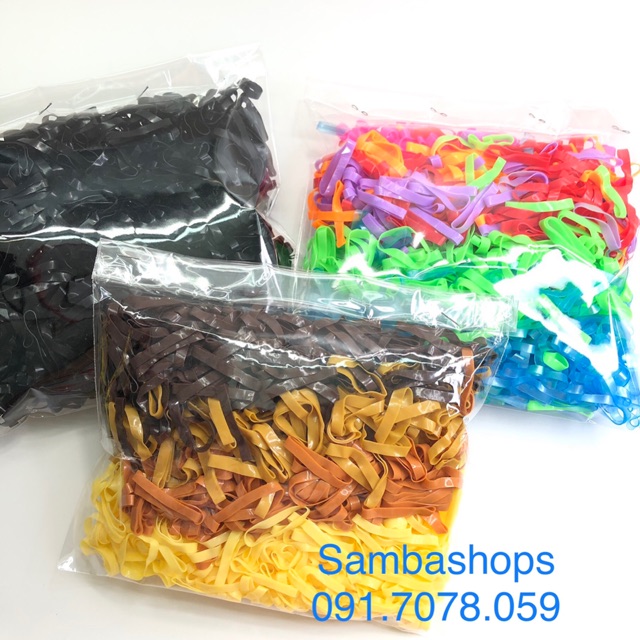 100 gram thun cột tóc loại tốt, chun cột tóc túi zip
