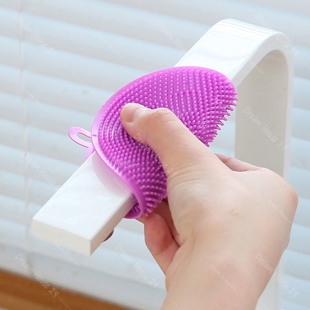 Miếng rửa chén silicon, rửa bát đĩa đa chức năng nhiều màu đường kính 10cm