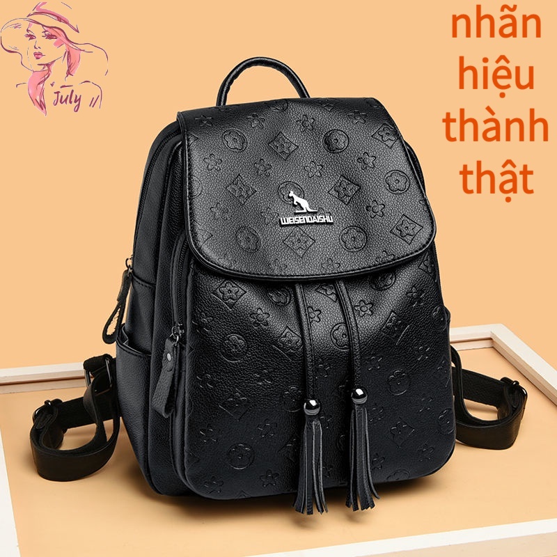 Balo da hàng hiệu Balo nữ thời trang Balo phong cách Hàn Quốc mới Balo nữ da mềm đa năng Balo nữ họa tiết Kangaroo