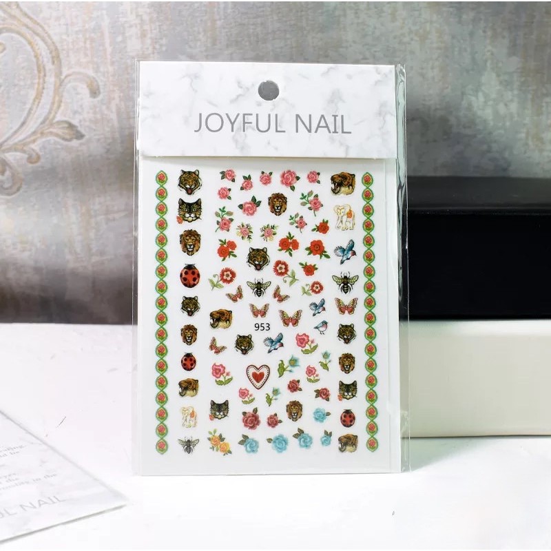 Sticker dán móng tay hoạ tiết con sư tử,hình dán móng tay hoạ tiết con sư tử trang trí móng tay nail