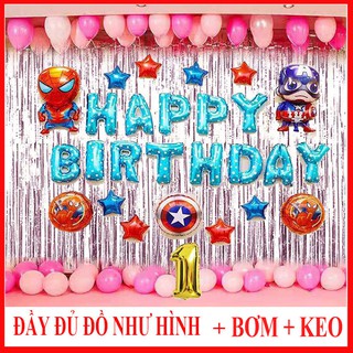 Set trang trí sinh nhật cho bé + rèm kim tuyến