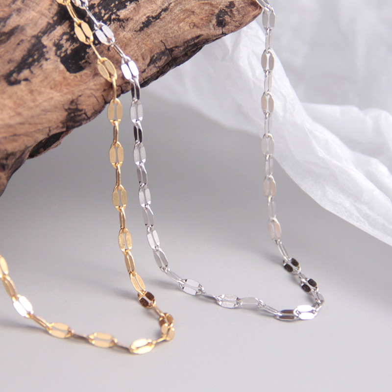 Dây chuyền vàng 18k S925 bạc bảng Anh 2,5mm Phụ kiện vòng cổ cho phụ nữ Chiều dài khác nhau Chuỗi mặt dây chuyền mạ vàng