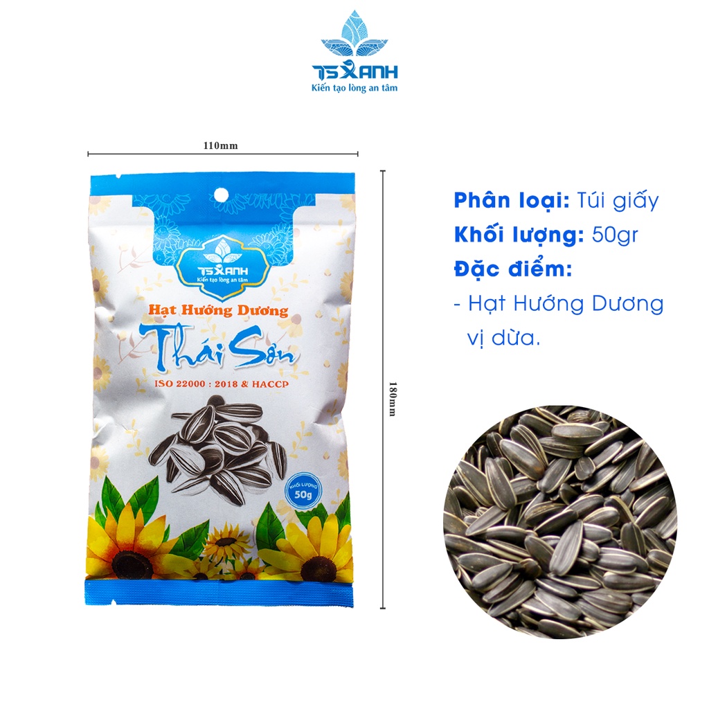 Lốc 20 Gói Hạt Hướng Dương Thái Sơn Gia Lai - 50gr - Vị Dừa Cực Ngon