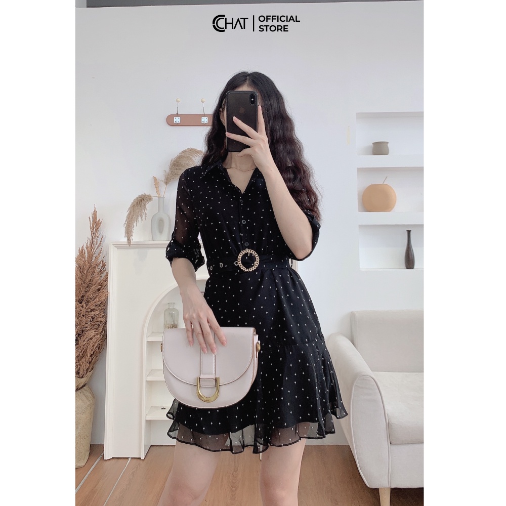 Váy voan cổ đức nhún CCHAT | BigBuy360 - bigbuy360.vn