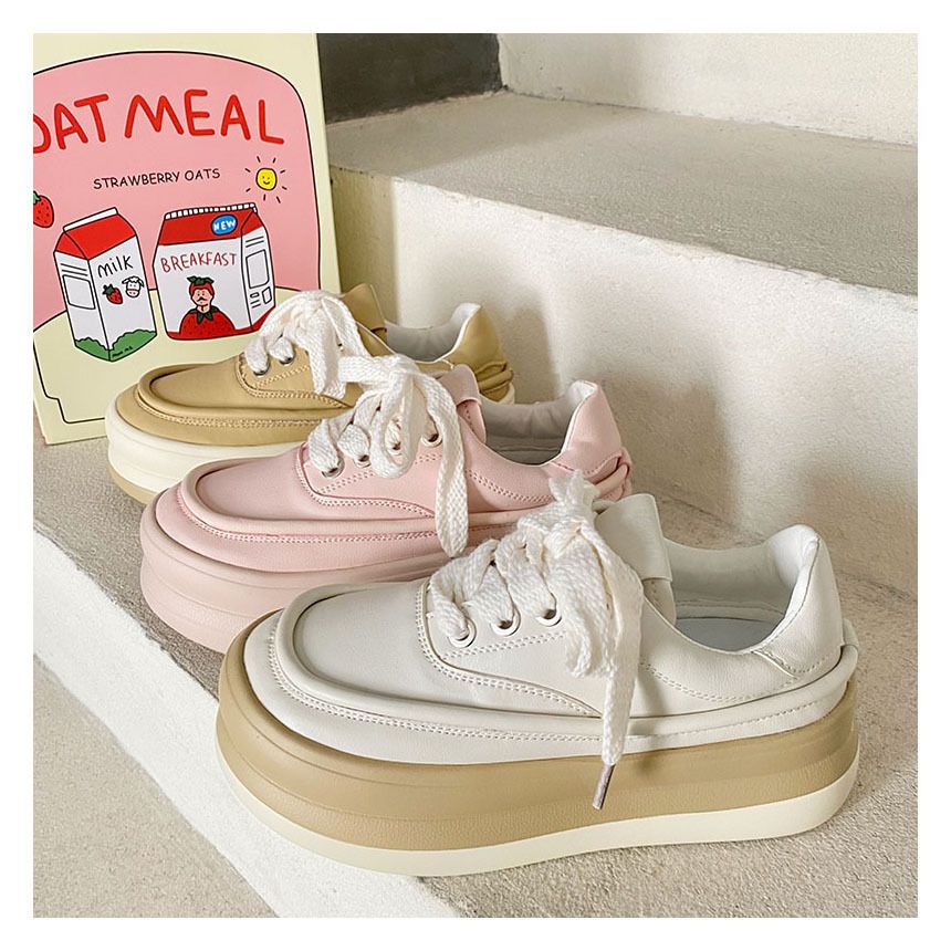 Giày Thể Thao Đế Dày Màu Trắng Dễ Phối Đồ Hợp Thời Trang Cho Nữ