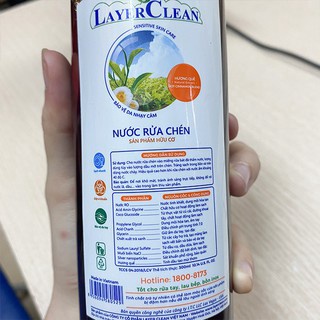 Nước rửa chén bát sinh học Layer Clean chai 300ml