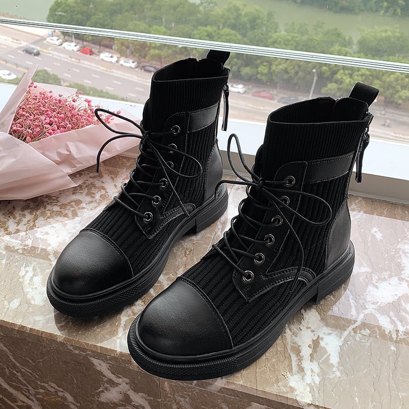 Giày Boot Nữ Cổ Ngắn Thời Trang Anh Quốc