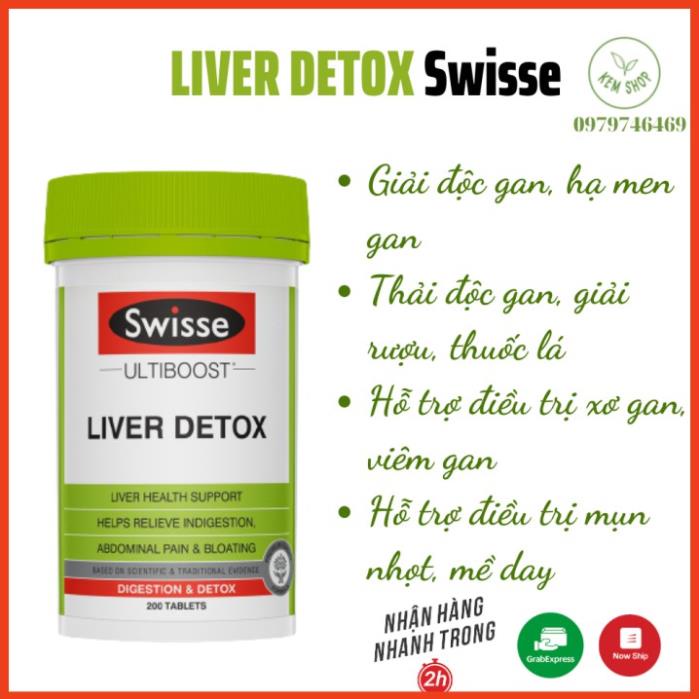 [HÀNG CHÍNH HÃNG] Giải độc gan Swisse Ultiboost Liver Detox 200 viên Mẫu mới