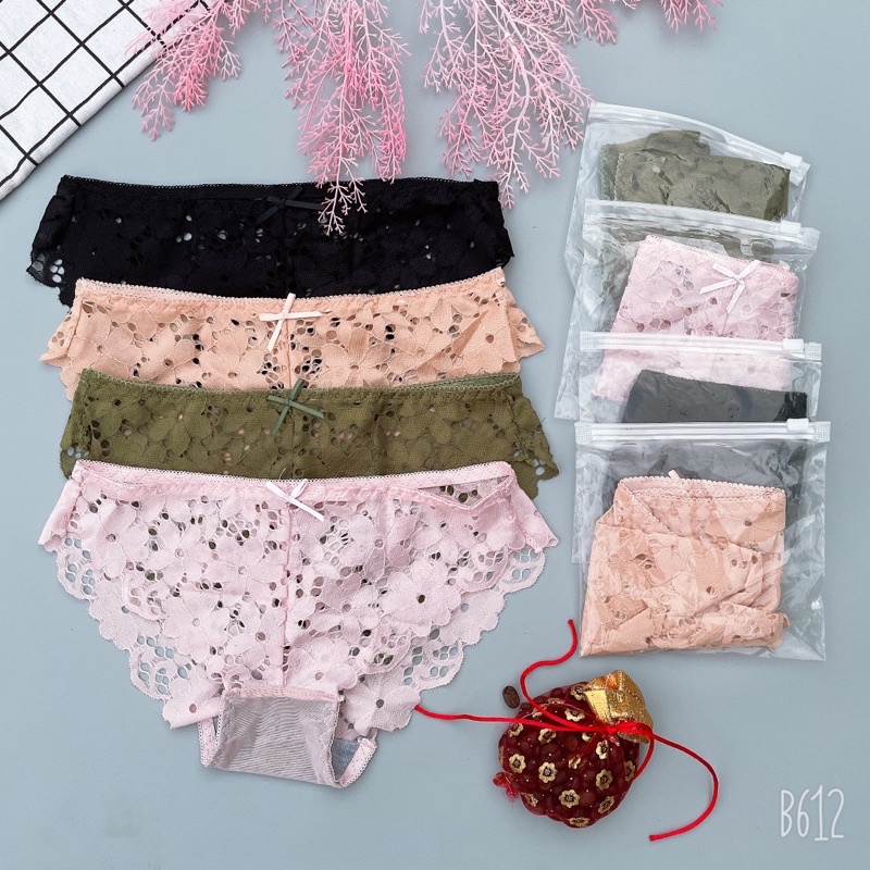 Quần lót ren cắt laze sexy cao cấp kèm túi zip