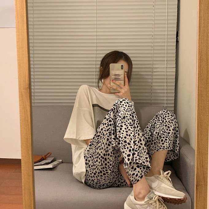 Quần Ống Rộng Xiaozhainv Họa Tiết Da Báo Thời Trang Dành Cho Nữ | BigBuy360 - bigbuy360.vn