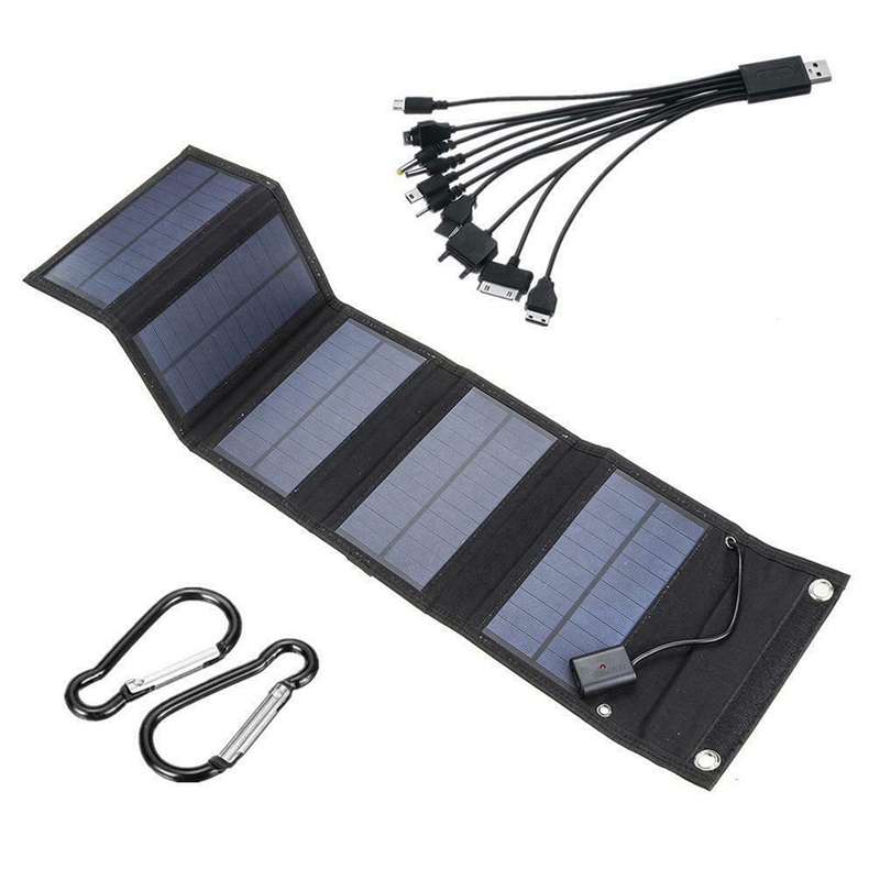 Tấm Sạc Năng Lượng Mặt Trời Gập Gọn Chống Nước 70W Cho Cắm Trại Ngoài Trời