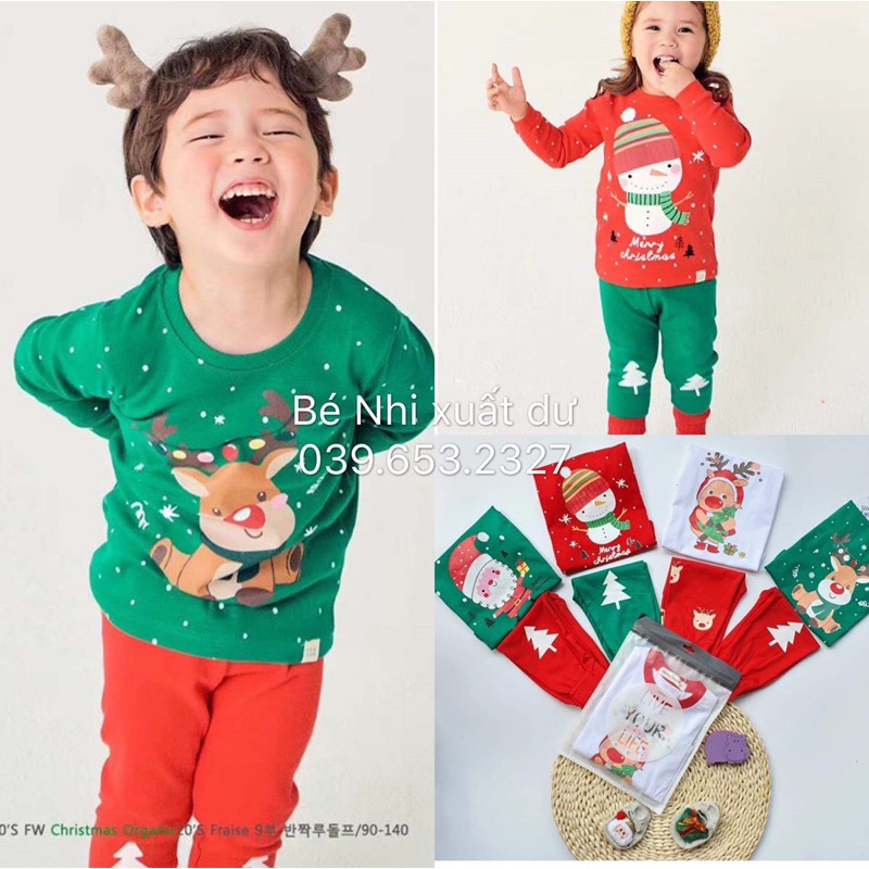 Bộ thu đông dài tay Minkymom 100% cotton phiên bản Noel mới nhất 2020 cho bé trai/bé gái