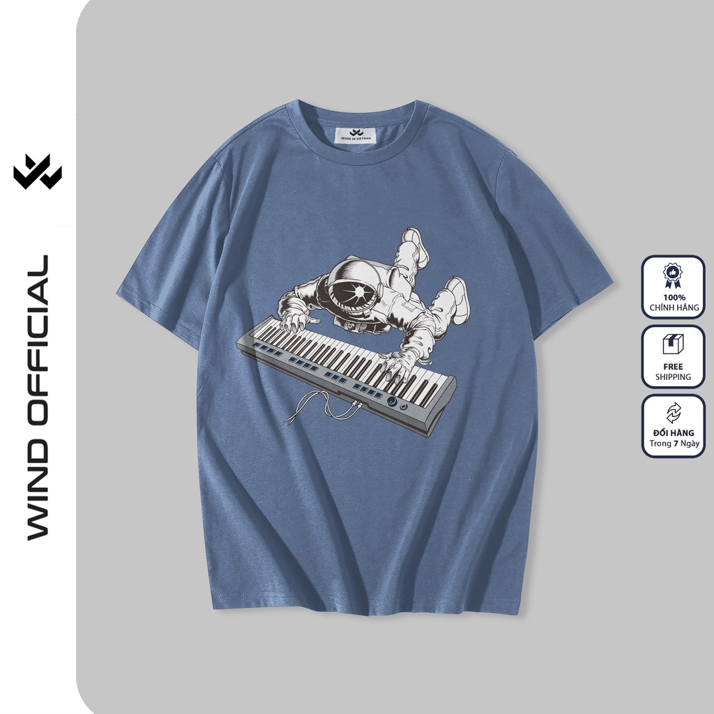 Áo thun tay lỡ unisex WIND phông form rộng PIANO thời trang nam nữ oversize ulzzang