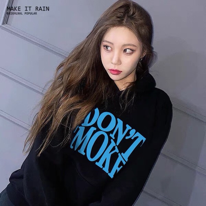 Áo hoodie make it rain nỉ lót lông (có sẵn) i dont smoke