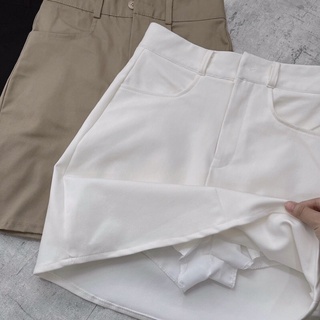 Chân váy Kaki form chữ A basic đen nude trắng (ảnh thật)