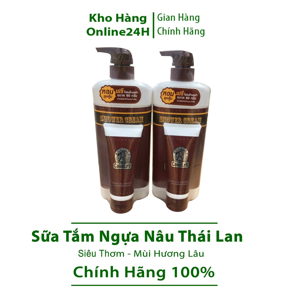 Sữa Tắm Ngựa Top Country Thái Lan 500ml ( Kèm Sữa Rửa Mặt )