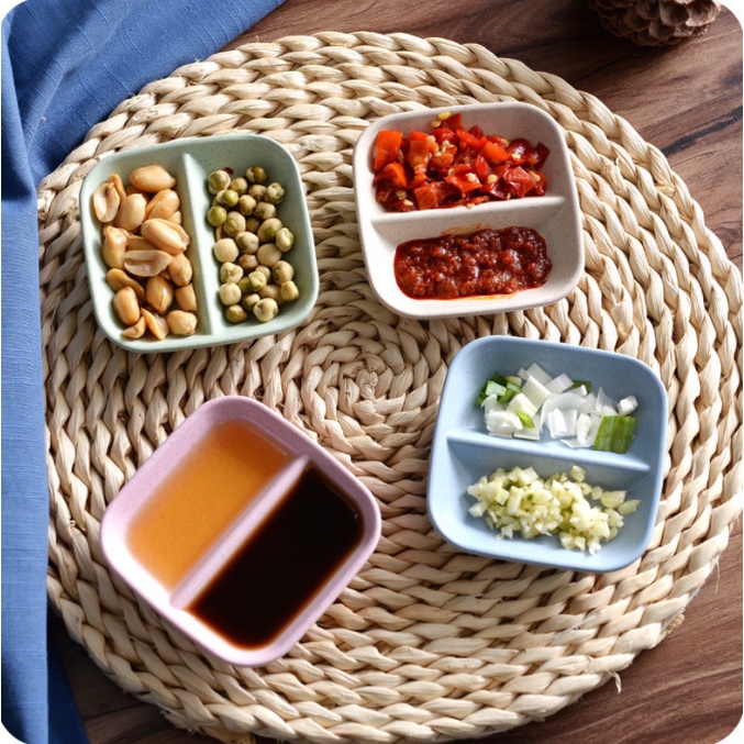 Chén gia vị hai ngăn an toàn đơn giản tinh tế