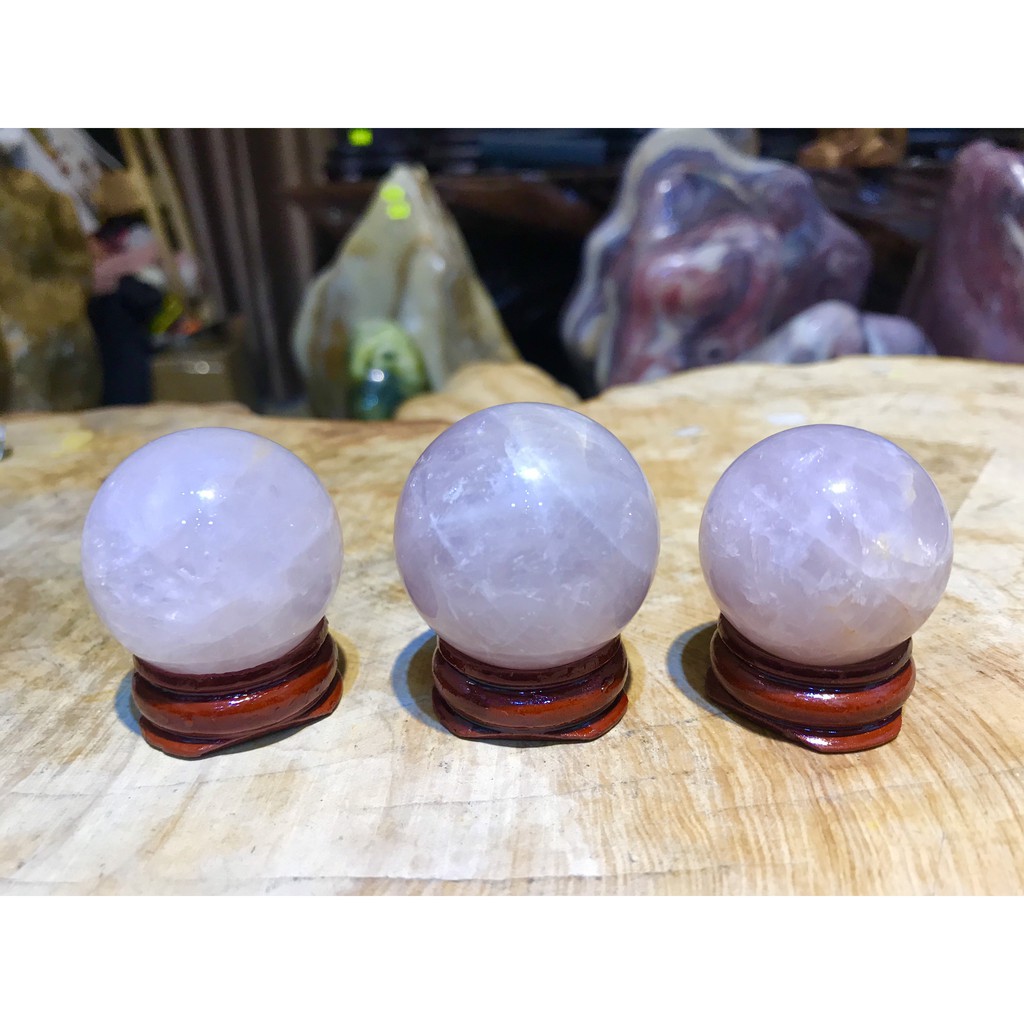 Bi cầu đá thach anh hồng tư nhiên | BigBuy360 - bigbuy360.vn