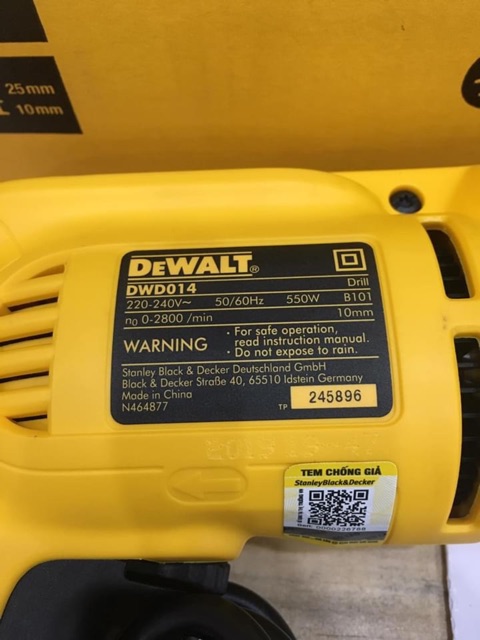 DWD014 Máy khoan cầm tay 10mm chính hãng Dewalt