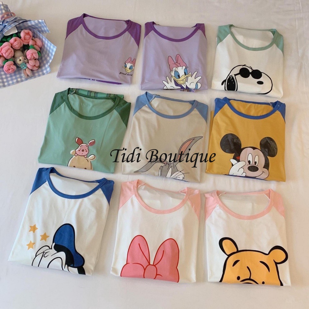 Đồ bộ mặc nhà đồ ngủ nữ thun cotton chất đẹp mềm mịn in hình dễ thương 🍀[HÀNG ĐẸP CHUẨN] | BigBuy360 - bigbuy360.vn