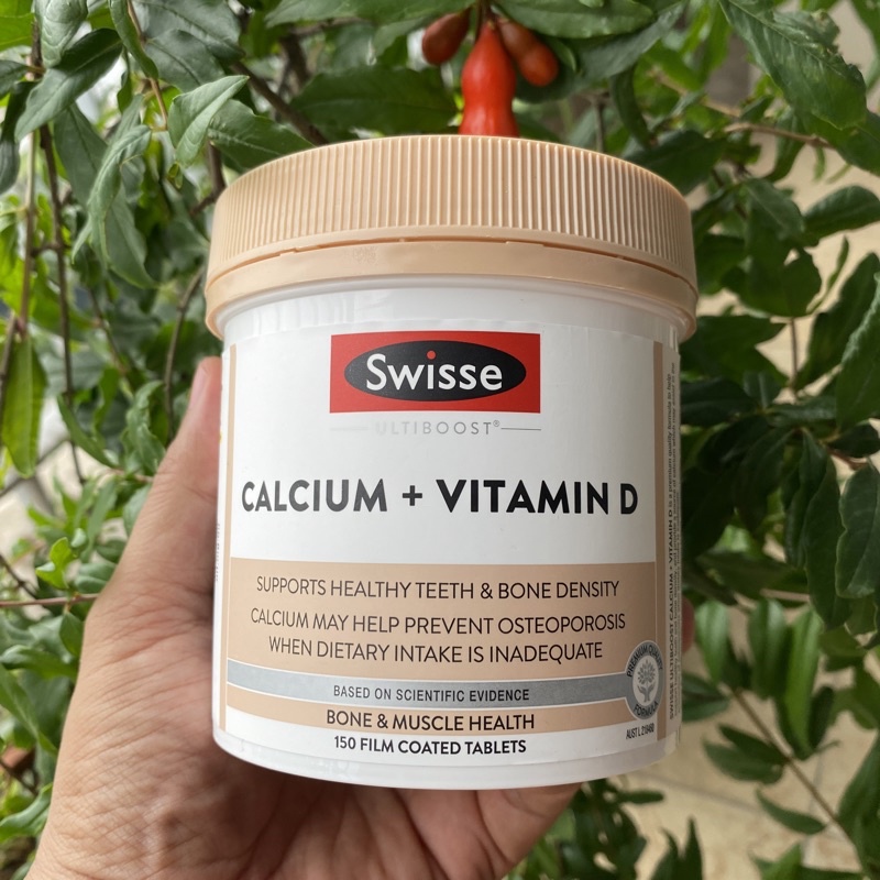 Viên uống Swisse Ultiboost Calcium + Vitamin D 150 viên, bổ sung canxi vitamin D, cải thiện sức khỏe hệ xương