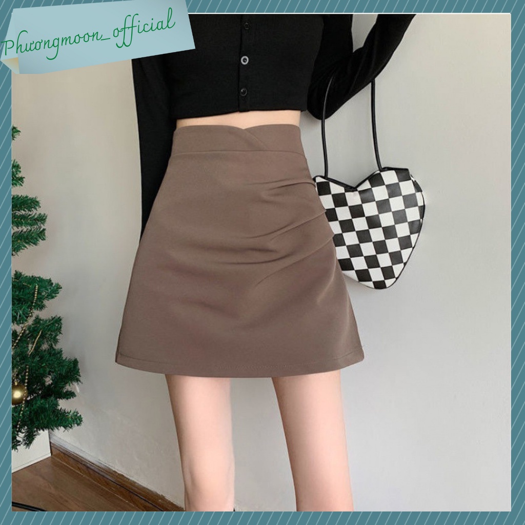 Chân váy chữ a HOTHIT, vải tuyết mưa, nhún eo tiểu thư sang chảnh