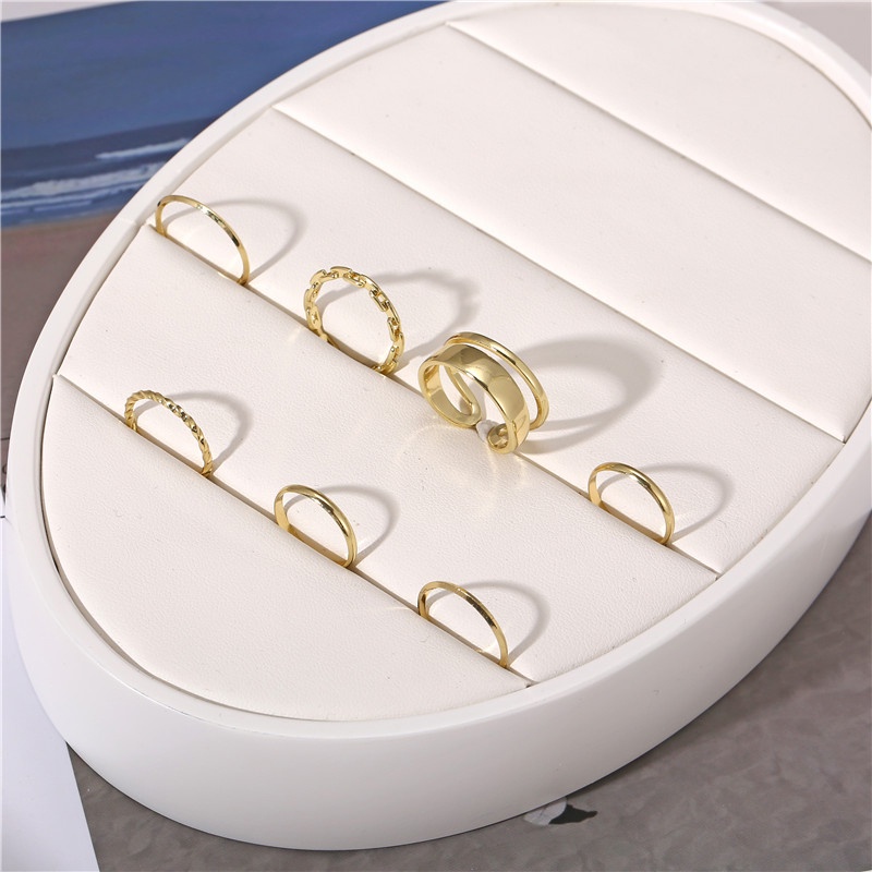 Set 7 nhẫn vàng phong cách Hàn Quốc cổ điển thời trang 17Km