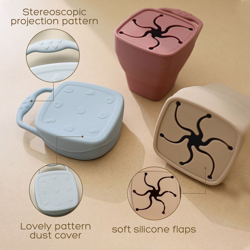 Hộp đựng thức ăn nhanh MAMIMAMIHOME có nắp chất liệu silicon mềm không chứa BPA dành cho trẻ em