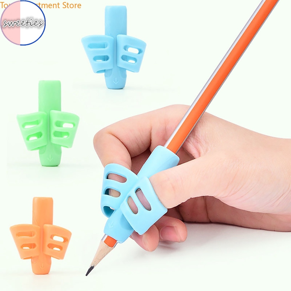 Dụng cụ kẹp giá đỡ bút chì hai ngón bằng silicon tiện lợi cho học sinh