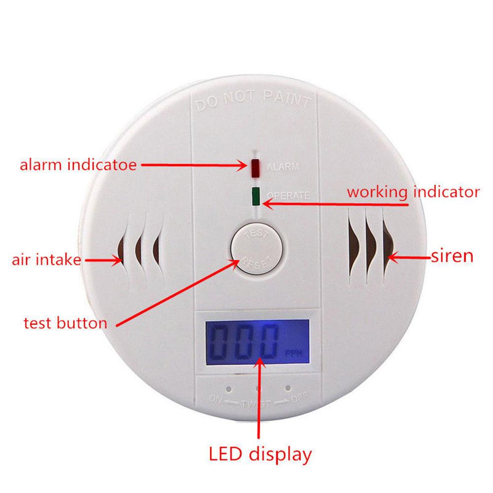 Báo động khói / LCD CO Carbon Monoxide Detector Cảm biến cảnh báo khí độc