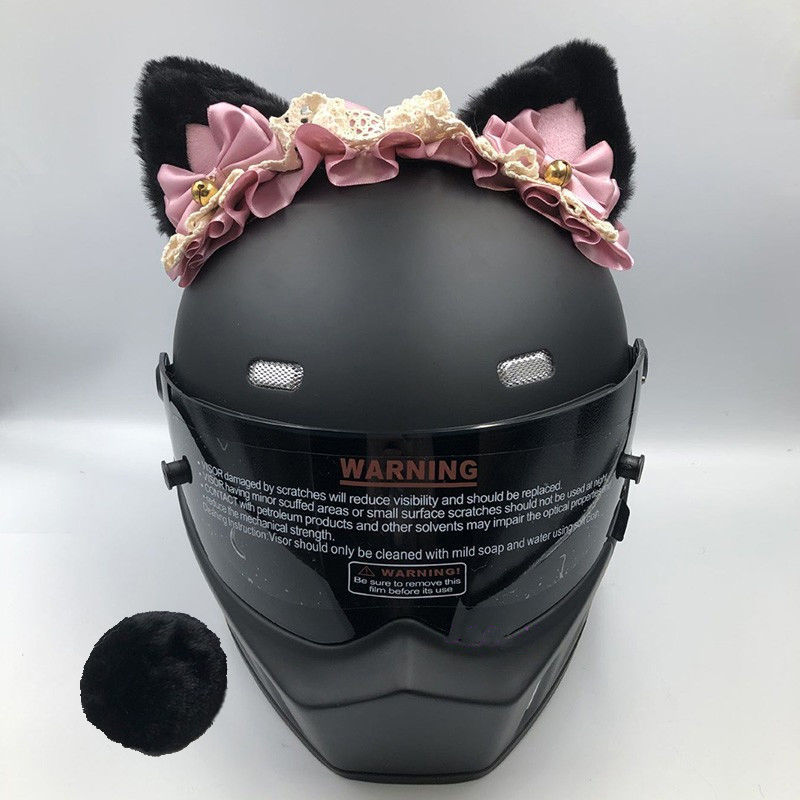 Cat Ear Motorcycle Helmet Accessories Cute Women Knight Helmet Accessories Plush Ear