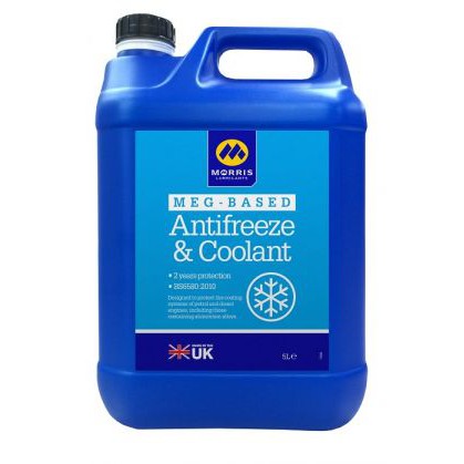 Nước làm mát xe động cơ ô tô màu xanh Morris MEG Antifreeze can 5L pha tỷ lệ  1:1