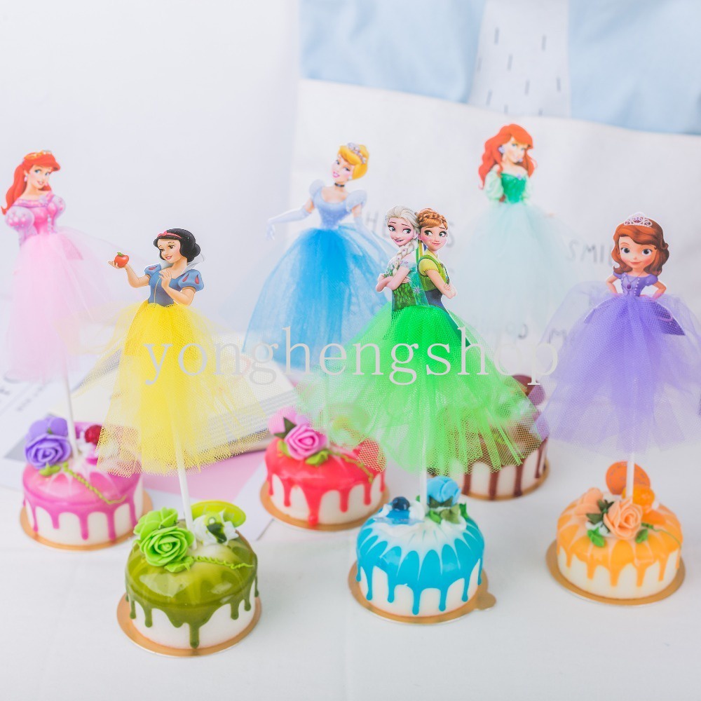 Topper Cắm Trang Trí Bánh Kem Hình Công Chúa Elsa Hoạt Hình
