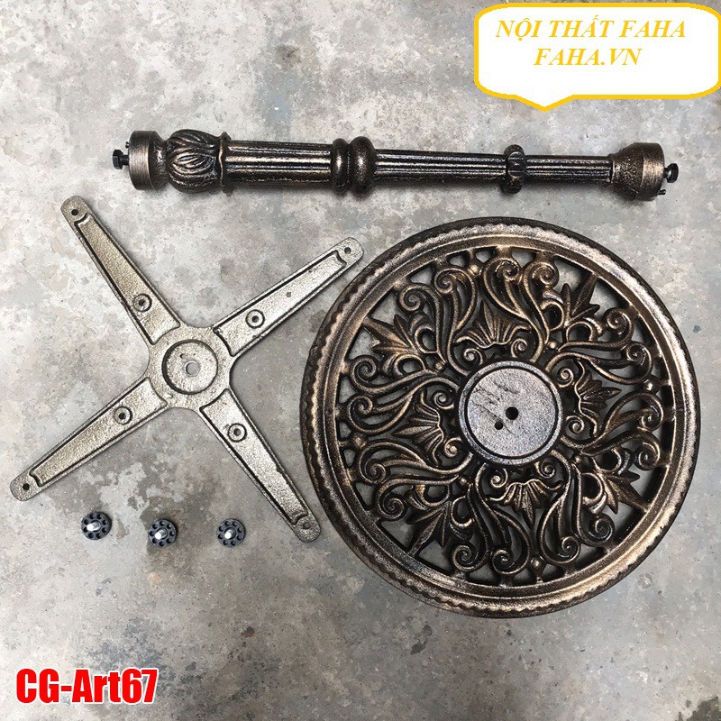 Chân bàn gang đúc họa tiết bông sen