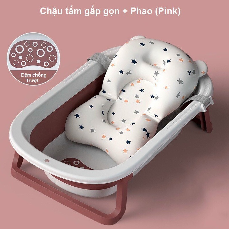 Chậu tắm gấp gọn cho bé kèm phao KILUTA Rửa Mặt