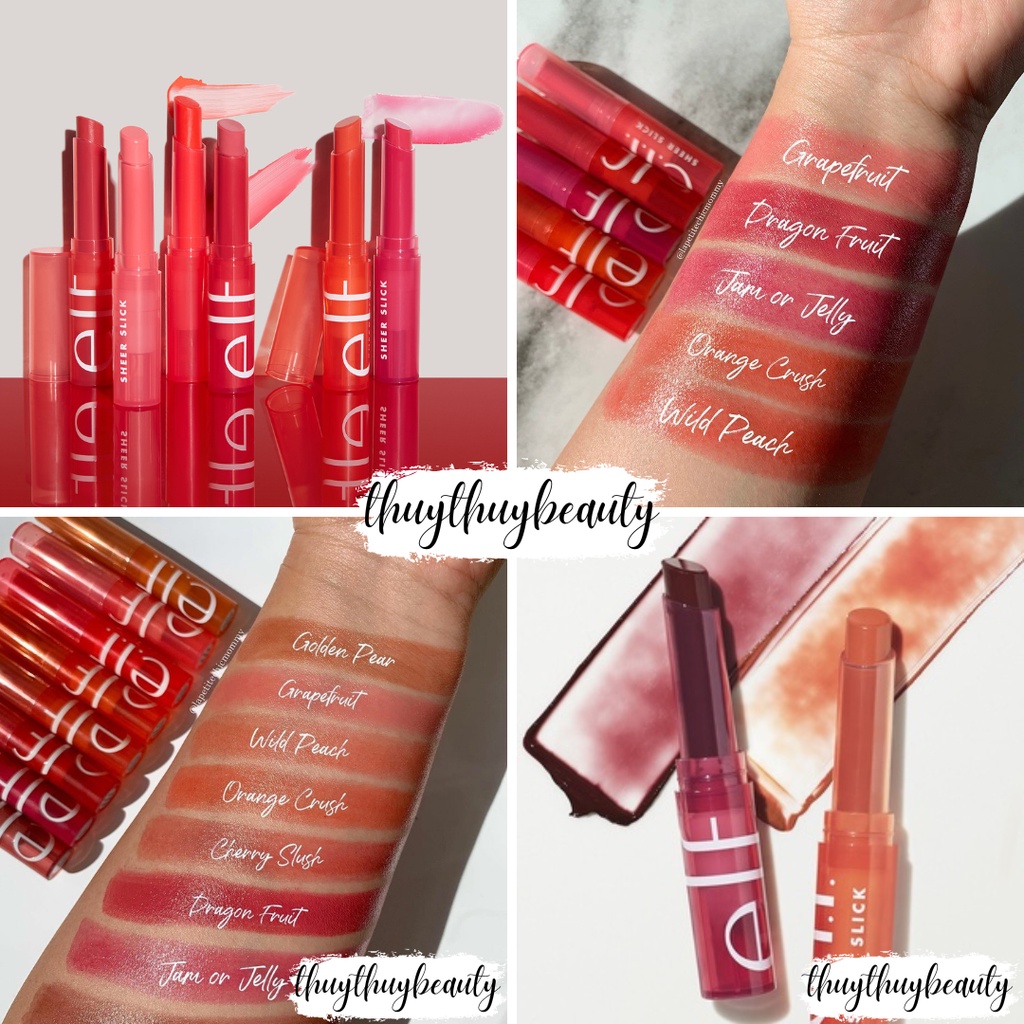 Son dưỡng màu hồng cam Elf Sheer Slick vỏ mới