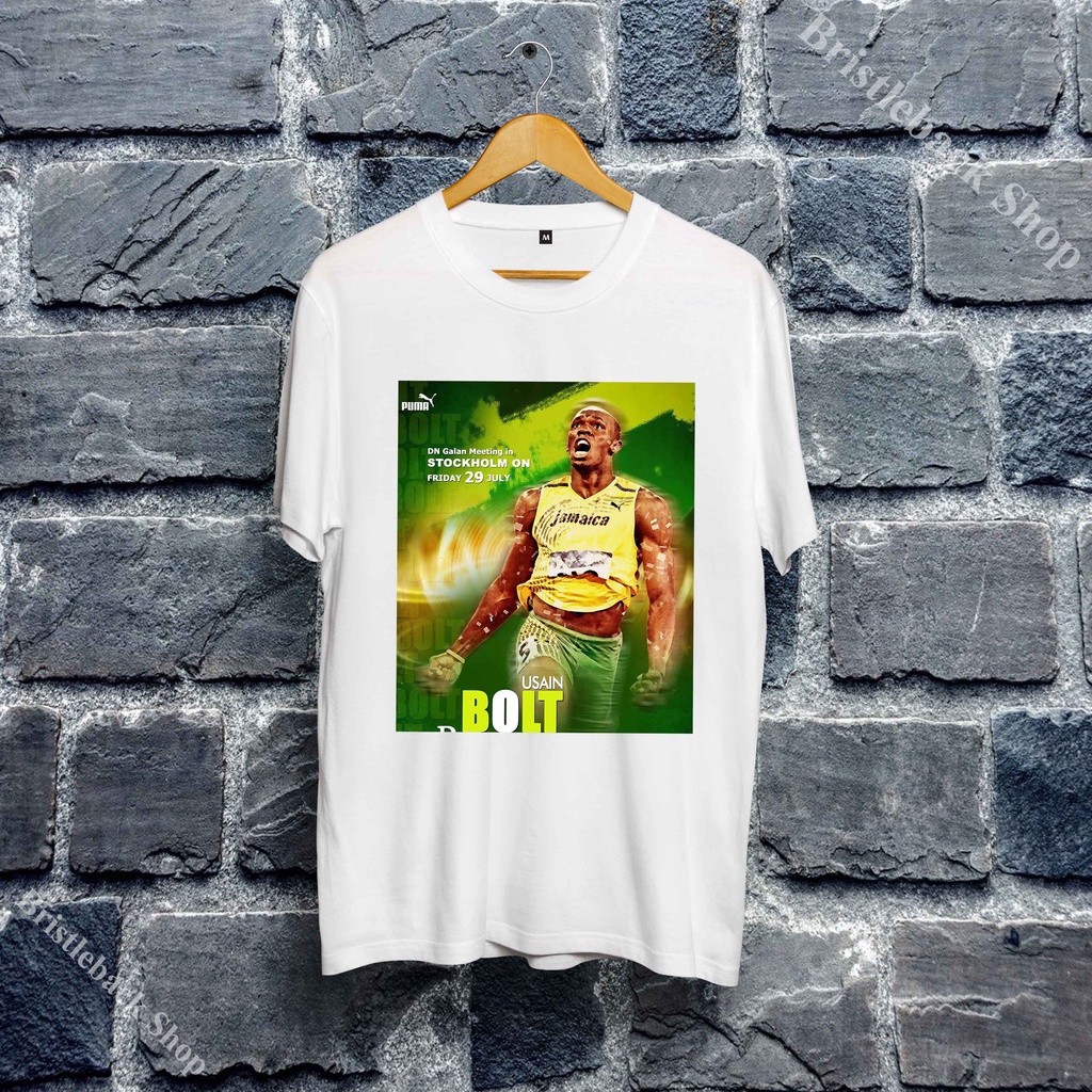 Áo Unisex hình ngôi sao Điền kinh Usain Bolt nữ giá rẻ thời trang cá tính năng động thoáng mát I17CD5719