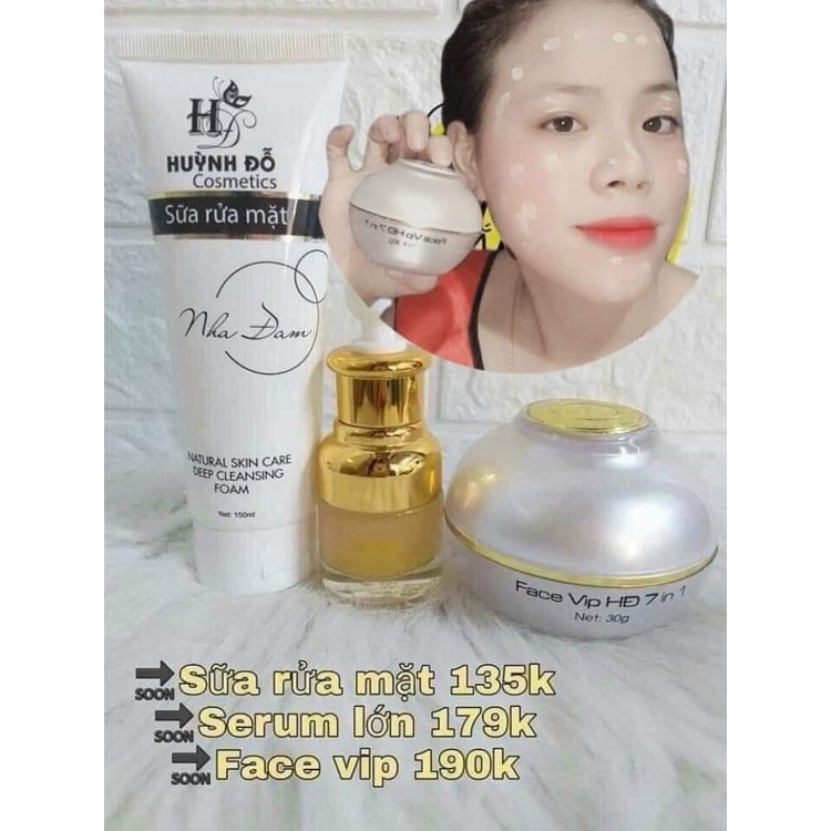 Combo Kem Dưỡng Trắng Da Mặt 7in1 Và Tinh Chất Serum Collagen 3W Huỳnh Đỗ