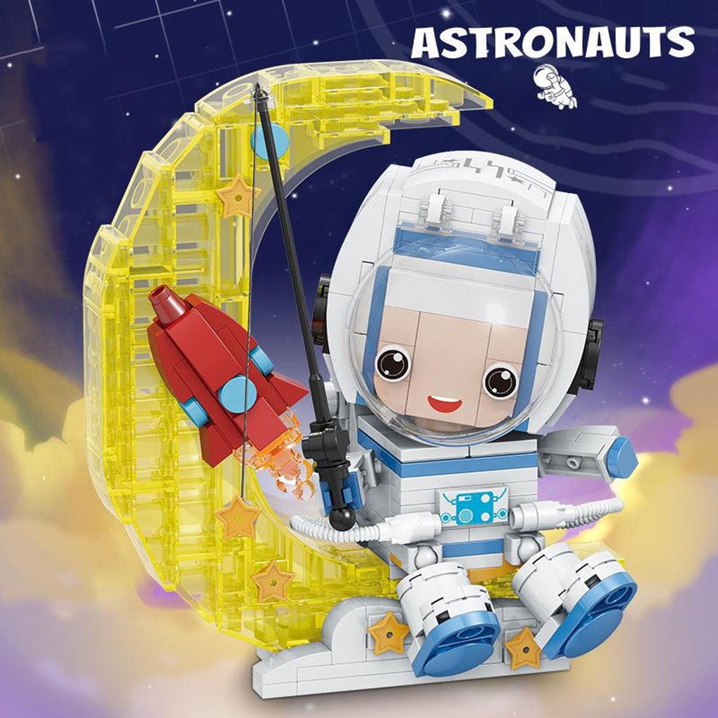 Mô hình lắp ráp phi hành gia bộ xếp hình nhà du hành vũ trụ cho bé trẻ em thông minh Gôn đồ chơi
