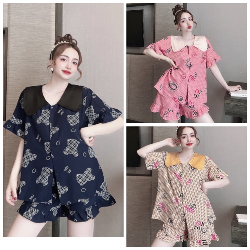 [Mã FAMARAL2 giảm 10K đơn 50K] Pijama Bigsize đùi 50-100kg D11 chất lụa hàn mềm mát