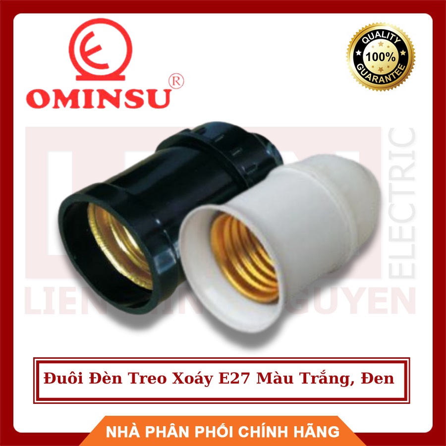 Đuôi Đèn Treo Xoáy E27 Màu Trắng, Đen - Hàng Việt Nam, Chất Lượng Cao