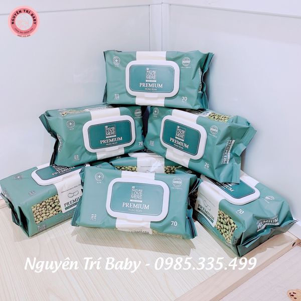 Khăn giấy ướt Nature Love Mere Mung Bean (70 tờ)