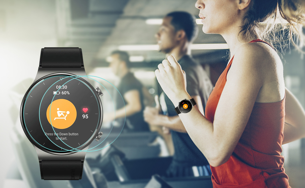 2 Kính cường lực màn hình đồng hồ thông minh JANSIN 2.5D 9H bảo vệ chống xước cho Huawei Watch GT 2 Pro