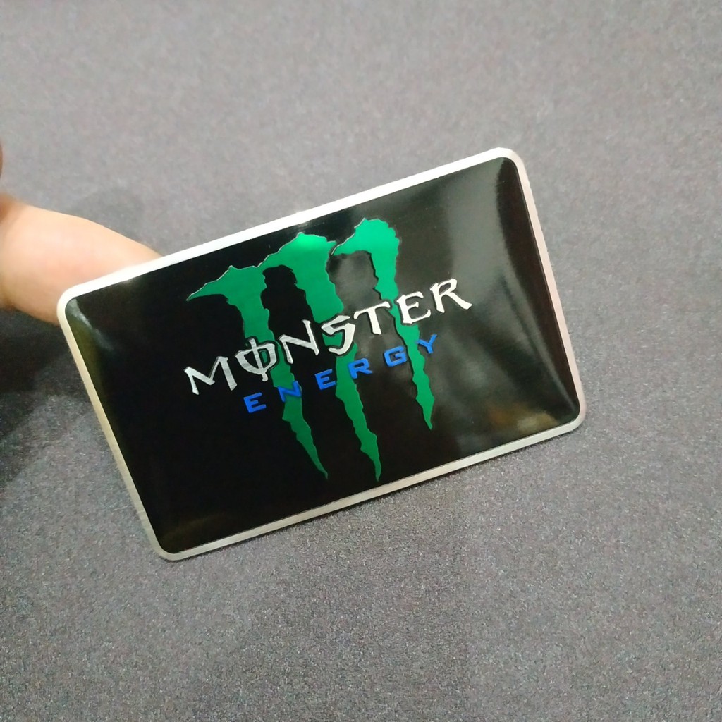 Tem nhôm chịu nhiệt dán xe , nón bảo hiểm , laptop chữ Monster